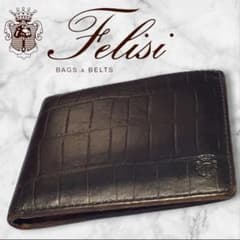 Felisi フェリージ クロコ 型押し レザー 2つ折り財布 黒 F452 Felisi フェリージ クロコ 型押し レザー 2つ折り財布 黒 F452 - メルカリ
