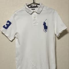 POLO RALPH LAUREN ビックポニー　ポロシャツ ホワイト　ブルーのサムネイル