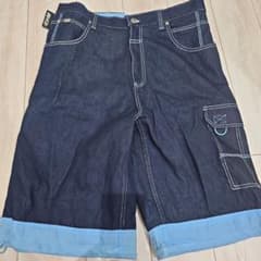 Y2K デッドストック MUKA JEANS ワイド ショーツ ナイロン切り替えのサムネイル