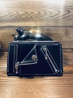 薄型コンパクトウォレット ライダース キャッシュレス レザー 小型財布のサムネイル