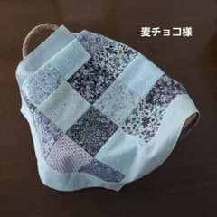 マルチカバー　紫系　レース+ブルー　ピンク系　花柄　レース生地のサムネイル
