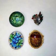 ​【4点セット】七宝焼/ガラス ブローチ まとめ売りのサムネイル