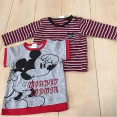 80㎝ ミッキー Ｔシャツ＆ロンＴセットのサムネイル