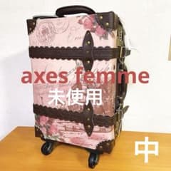 ♪未使用！axes femme アンティークキャリーケース ピンク ローズパリ柄 ♪未使用！axes femme アンティークキャリーケース ピンク ローズパリ