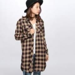 新品♪OZOC♪オゾック♪ロングチェックシャツ♪BRのサムネイル