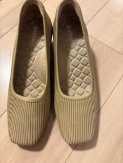 【新品未使用】VIVAIA ベージュ＆黒 37.5 ニットパンプス　チャンキー 未使用 極美品 VIVAIA スクエアトゥチャンキーヒールパンプス