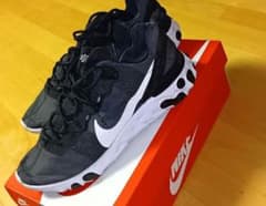 NIKE React Element 55 ブラック/ホワイト 27.5cmのサムネイル