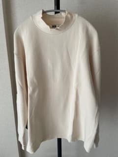 UNIQLO U モックネックTシャツL アイボリーのサムネイル