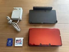 任天堂3DSフレアレッド本体他、セット【動作確認済】のサムネイル