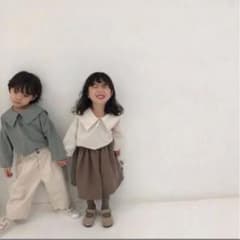 韓国子供服 セーラー襟ブラウス80白のサムネイル