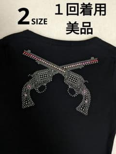 極美品✨roar ロアー Tシャツ ガン 銃 ラインストーン ピンク M 2