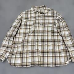 UNIQLO ユニクロ　 XL ベージュ　チェック　長袖シャツ　大きいサイズ
