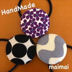 【送料込】 ＊北欧柄＊ハンドメイド ヘアゴムセットKのサムネイル