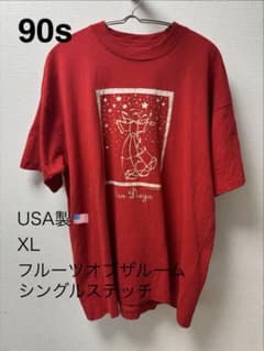 90s USA製 フルーツオブザルーム Tシャツ 袖裾シングル XL - メルカリ