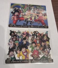 ドラゴンボール×ワンピース ジャンプ40周年 森永ウエハースカード　4枚セットのサムネイル