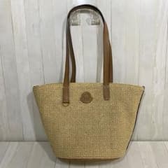 新品同様☆ MONCLER カゴバッグストロー トートバッグ ベージュ 5K12