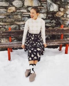 marimekko UNIQLO フリーススカート 黒白模様のサムネイル