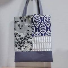 パッチワークトートバッグ 黒とグレー m39445972706_1.jpg?1696422088