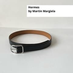 HERMES レザーバングル　アピGM マルジェラ期 Sale】Hermes マルジェラ期 ベルト レザー アピ 黒 エルメス - メルカリ