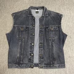 Lee 90s 先染めブラック デニムベスト ユーロ企画のサムネイル