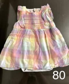 ワンピース ロンパース 夏服 80 チェックのサムネイル