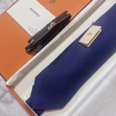 HERMES ネクタイ H柄 マリンクレール 箱、リボン、タグ付 - メルカリ