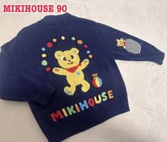 ミキハウス♡90♡カーディガン♡くま♡ネイビー♡男の子 - メルカリ