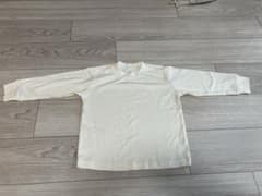 【美品】 起毛スムース編みクルーネック長袖Tシャツホワイトのサムネイル