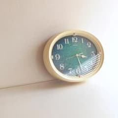 SEIKO アイボリー×ブルーダイヤルの掛時計 70s ミッドセンチュリー SEIKO アイボリー×ブルーダイヤルの掛時計 70s ミッドセンチュリー
