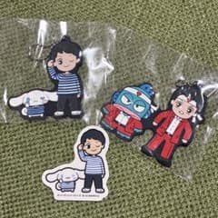 【オモコロ×サンリオ】 ラバーキーホルダー 2種＋ステッカーセット　永田のサムネイル