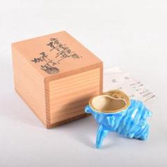 茶道具　平安　手塚桐鳳造　浅黄交趾栄螺　蓋置　共箱　V　8362 茶道具 平安 手塚桐鳳造 浅黄交趾栄螺 蓋置 共箱 V 8362 - メルカリ