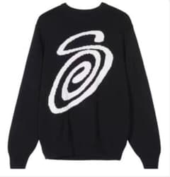STUSSY CURLY SWEATER ニットセーターユニセックス　黒のサムネイル