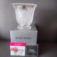 HOYA クリスタル ローズボウル 花瓶 フラワーベース - 5