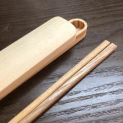 【新品・未使用・美品】天然木製箸・箸箱セット 白木のサムネイル