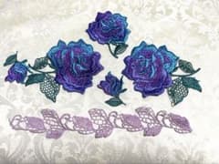 薔薇 刺繍ワッペン モチーフ 5点セットのサムネイル