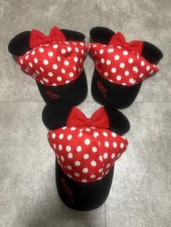 【新品未使用タグ付き】香港ディズニーランド購入ミニーキャップ 3個セットのサムネイル