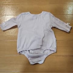 ベビー ロンパース 長袖 リブ素材 ピンクのサムネイル