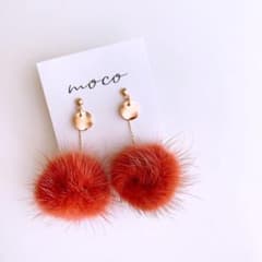 no.431 ミンク ファー ピアス イヤリングのサムネイル