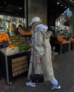 ZARA フード付きトレンチコート ベージュ XSのサムネイル