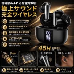 Bluetooth5.4 ワイヤレスイヤホン LED残量表示 防水のサムネイル