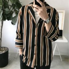 ☆大人気 美品☆ストライプ ユニセックス ビッグシルエット ドルマンシャツのサムネイル