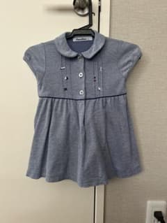 ブルー襟付き刺繍ワンピースのサムネイル