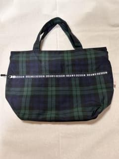 【シララ 様専用】BEAMS DESIGNネイビー&グリーンチェックトートバッグのサムネイル