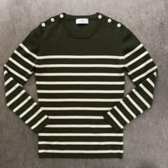 【けーけさん専用】SLOBE IENA スローブイエナ　ボーダーニット　カーキのサムネイル
