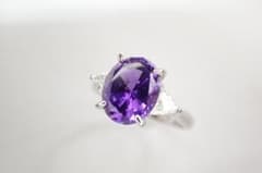 35/美品 クレサンベール Pt950 再結晶バイオレットサファイア リング