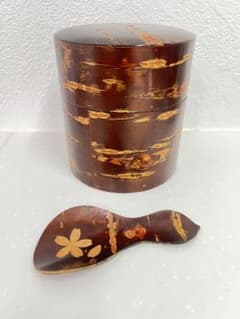 桜皮細工 茶筒 樺細工 茶さじ付き 伝統工芸品 - メルカリ