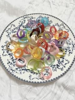カラフル アクリルリング セット 指輪 まとめ売りのサムネイル