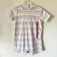 Carter's フード付きロンパース ボーダー 18M 80のサムネイル