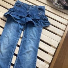 フリル付き デニムパンツ ロングパンツ キッズのサムネイル