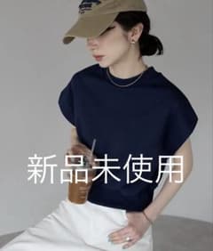 バックジップ ノースリーブカットソー ネイビーのサムネイル